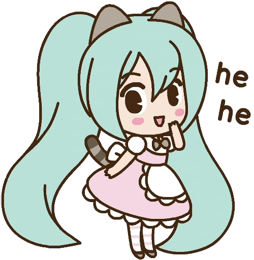 😁 Стикер «Hatsune Miku x Pusheen» для Telegram