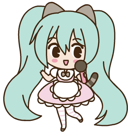 🎤 Стикер «Hatsune Miku x Pusheen» для Telegram