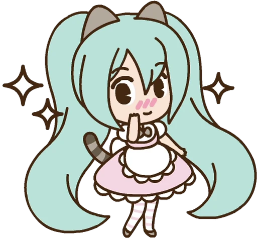 😳 Стикер «Hatsune Miku x Pusheen» для Telegram