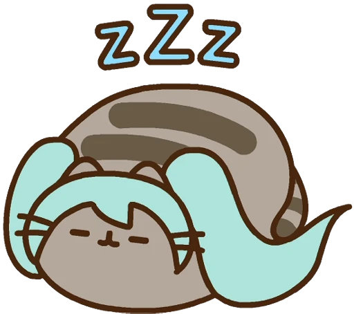 😴 Стикер «Hatsune Miku x Pusheen» для Telegram