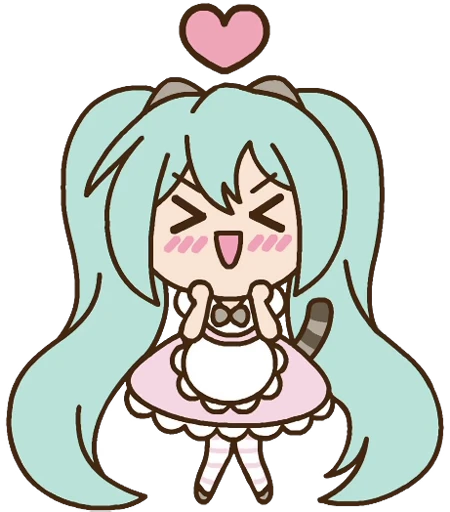 😍 Стикер «Hatsune Miku x Pusheen» для Telegram