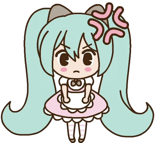 😡 Стикер «Hatsune Miku x Pusheen» для Telegram