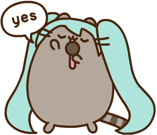👍 Стикер «Hatsune Miku x Pusheen» для Telegram
