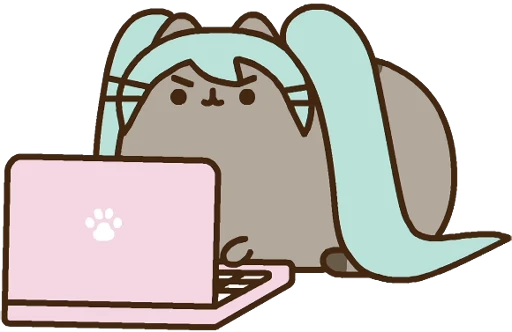 💻 Стикер «Hatsune Miku x Pusheen» для Telegram