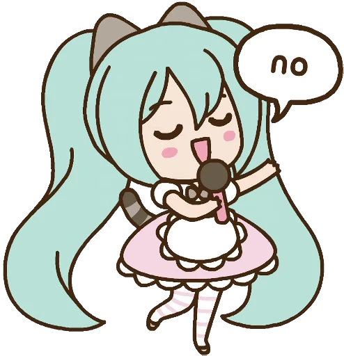 👎 Стикер «Hatsune Miku x Pusheen» для Telegram