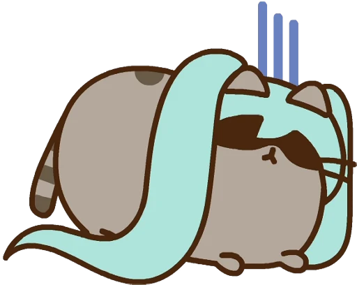 😵 Стикер «Hatsune Miku x Pusheen» для Telegram