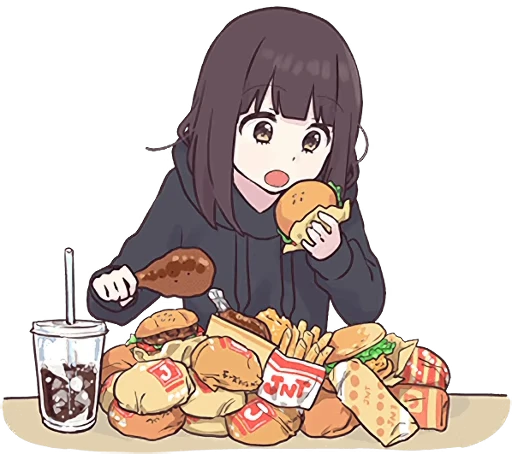 🍔 Стикер «Menhera-chan Animation 2 ENG» для Telegram