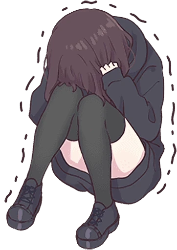 😢 Стикер «Menhera-chan Animation ENG» для Telegram