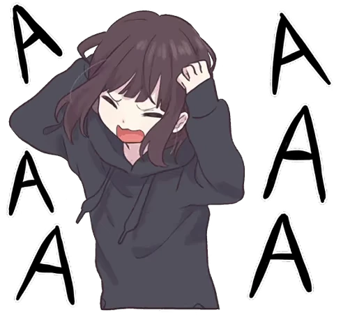 😫 Стикер «Menhera-chan Animation ENG» для Telegram