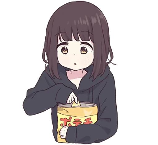 🍟 Стикер «Menhera-chan Animation ENG» для Telegram