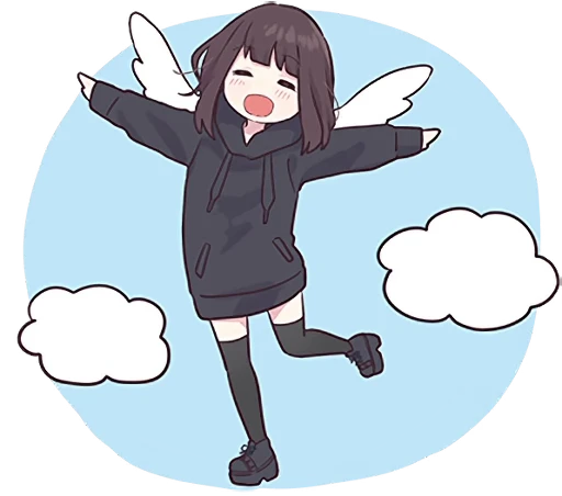 😇 Стикер «Menhera-chan Animation ENG» для Telegram