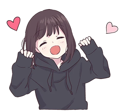 ❤️ Стикер «Menhera-chan Animation ENG» для Telegram
