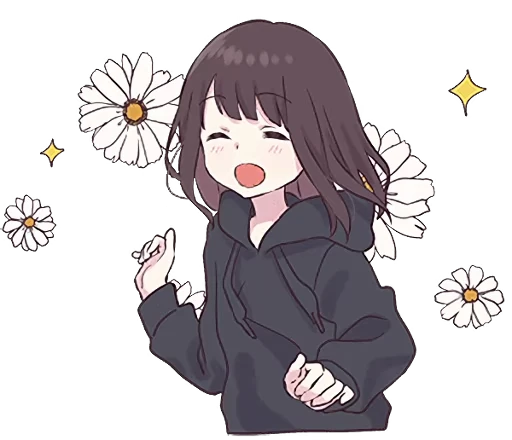 🌸 Стикер «Menhera-chan Animation ENG» для Telegram