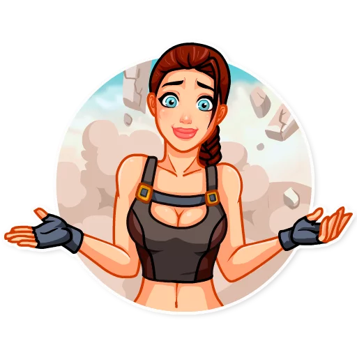 🤷‍♀️ Стикер «Tomb Raider» для Telegram