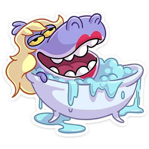 🛀 Стикер «Бегемотиха Лариска» для Telegram