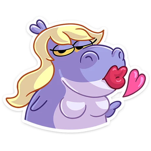 😘 Стикер «Бегемотиха Лариска» для Telegram