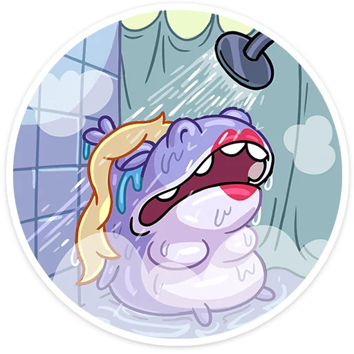 🚿 Стикер «Бегемотиха Лариска» для Telegram