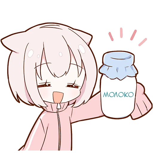 🍶 Стикер «Ленивая Мининэко» для Telegram