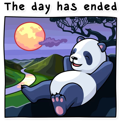 🌚 Стикер «Lazy Panda» для Telegram