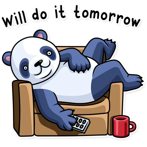 😴 Стикер «Lazy Panda» для Telegram