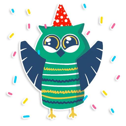 🎊 Стикер «learnoff-owl» для Telegram