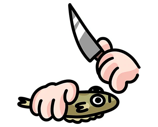 🔪 Стикер «Камбала Лена без надписей» для Telegram