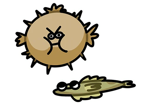 🐡 Стикер «Камбала Лена без надписей» для Telegram