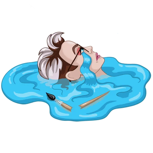 😭 Стикер «Елена Художник» для Telegram
