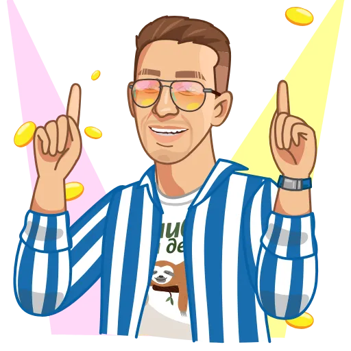 🕺 Стикер «Лениво за деньги» для Telegram