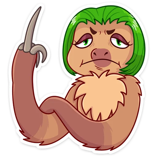 🖕 Стикер «Ленивица Леночка» для Telegram