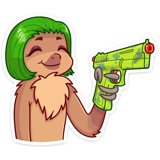 🔫 Стикер «Ленивица Леночка» для Telegram