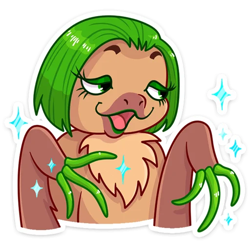 🥴 Стикер «Ленивица Леночка» для Telegram