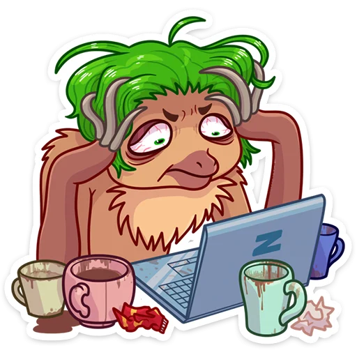 ☕️ Стикер «Ленивица Леночка» для Telegram