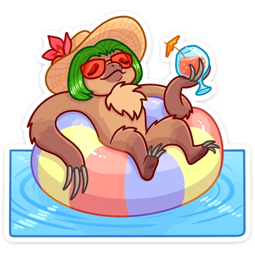 🏖 Стикер «Ленивица Леночка» для Telegram