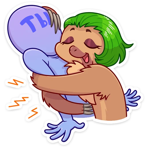 🤗 Стикер «Ленивица Леночка» для Telegram