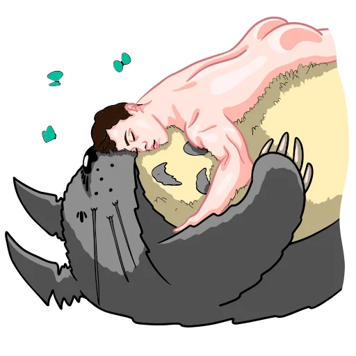 😴 Стикер «Leo totoro man unicorn» для Telegram