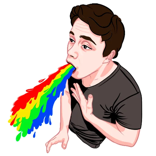 🤮 Стикер «Leo totoro man unicorn» для Telegram