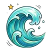 🌊 Эмодзи «Яркое лето - летние буквы, эмодзи и надписи» для Telegram