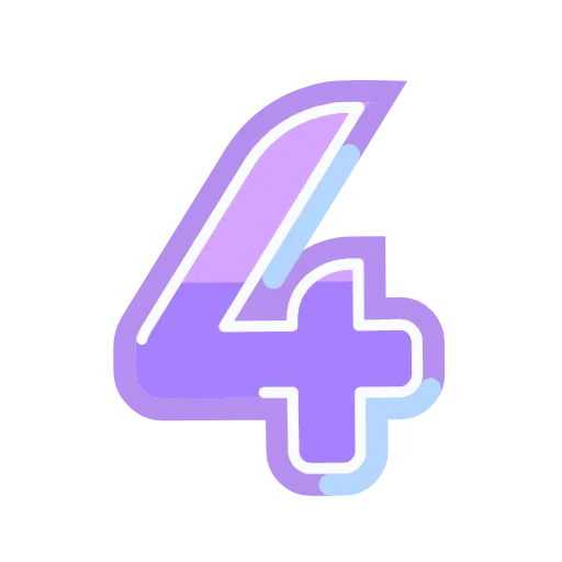 4️⃣ Эмодзи «Фиолетовые буквы анимированные» для Telegram