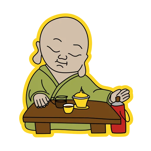 🍵 Стикер «little buddha» для Telegram