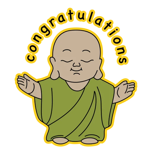 🥳 Стикер «little buddha» для Telegram