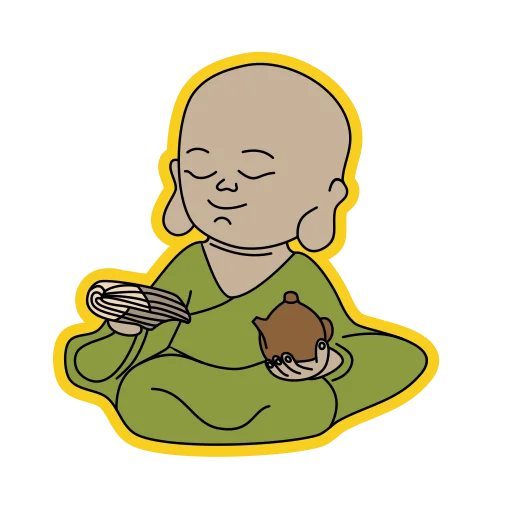 🍵 Стикер «little buddha» для Telegram
