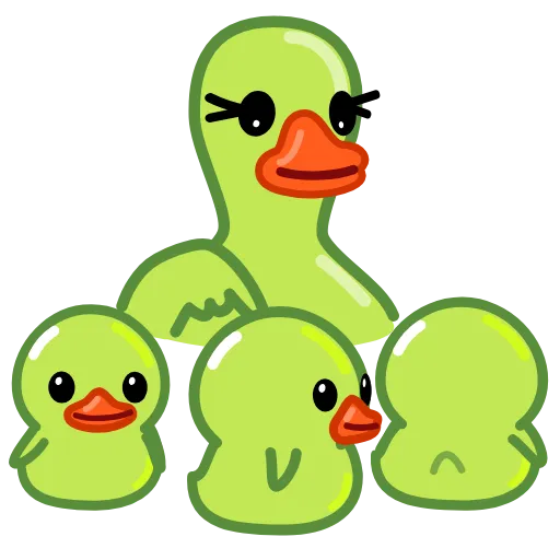👨‍👨‍👦‍👦 Стикер «Lime Duck» для Telegram
