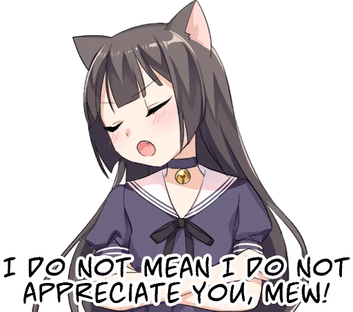 🙄 Стикер «Tsundere Cat Girl Miyako» для Telegram