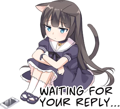 😞 Стикер «Tsundere Cat Girl Miyako» для Telegram