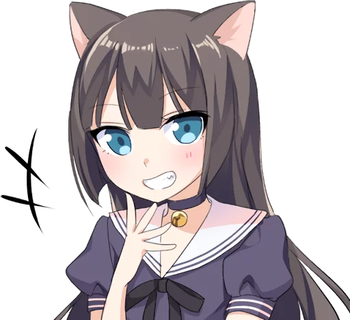 😁 Стикер «Tsundere Cat Girl Miyako» для Telegram