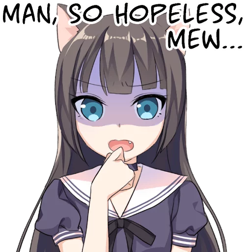 😨 Стикер «Tsundere Cat Girl Miyako» для Telegram
