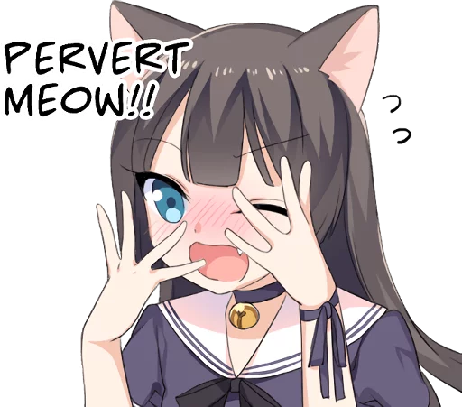 😳 Стикер «Tsundere Cat Girl Miyako» для Telegram