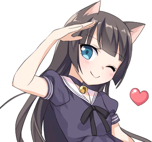 👋 Стикер «Tsundere Cat Girl Miyako» для Telegram