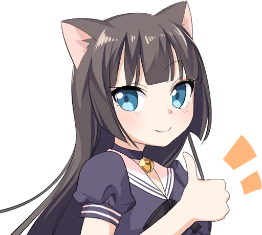 👍 Стикер «Tsundere Cat Girl Miyako» для Telegram